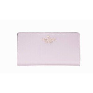 New Kate Spade Madison Interior Printed Large Slim Bifold Wallet Pale Amethyst